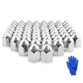 HQALTY 38mm Lug Nut Covers with Flange ABS Chrome Screw-on Nut Covers for Semi Trucks (60Pcs)