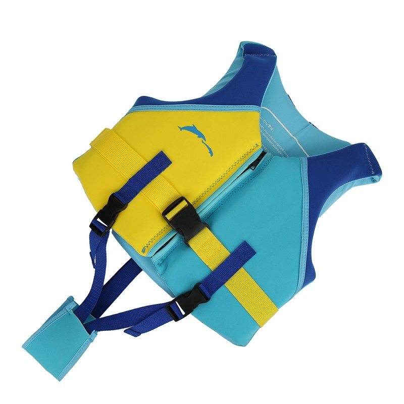 Neoprene Blue Yellow Summer Children Life Jacket Fin Buoyancy Floating