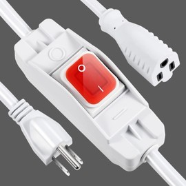 Makevivi Outdoor Waterproof On/Off Switch Extension Cord, Heavy Duty 125v/250v Black SJTW Cord (35 Ft, White)