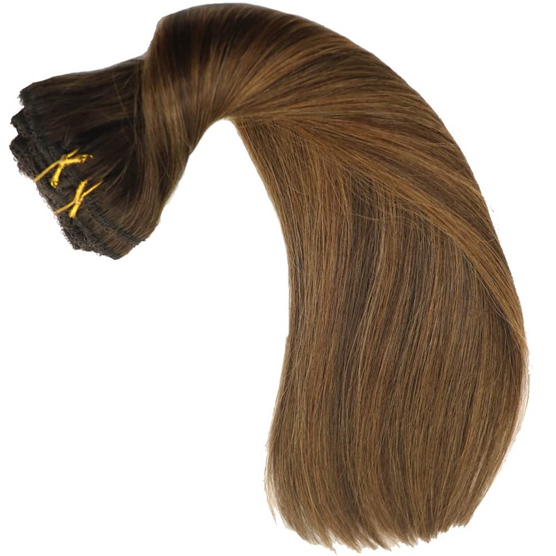 Eufficco Real Human Hair Lace Clip In Hair Extensions Thick