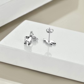 ONEFINITY Llama Gifts Pendientes de plata de ley con llama, pendientes de alpaca, joyería animal para mujer