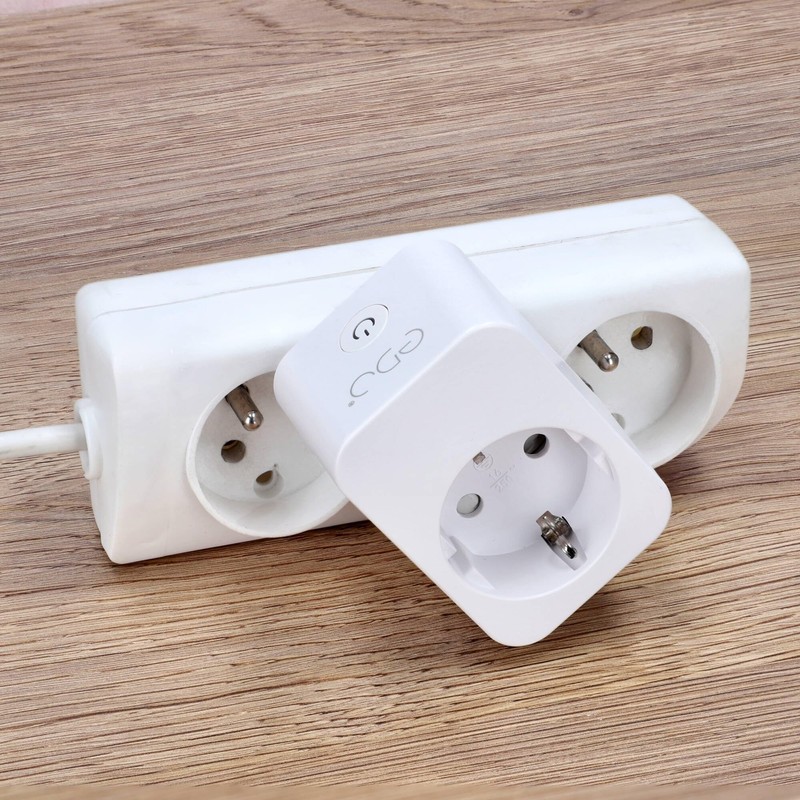 EDO, WiFi Schuko-Steckdose mit Tuya Energiemonitor, 16A 3680W, Smarte Steckdose,