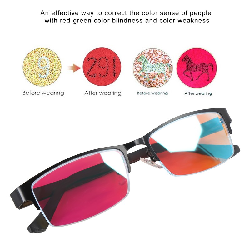 Colorblindness Frame Glasses Hypochromatopsia Correction Unisex Full Frame Style