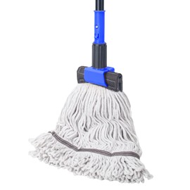 KeFanta Heavy Duty Mops for Floor Cleaning,60" Commercial Industrial Mop with Long Handle, Looped-End String Cotton Wet Mop for Home, Kitchen, Garage, Office and Concrete/Tile Floor