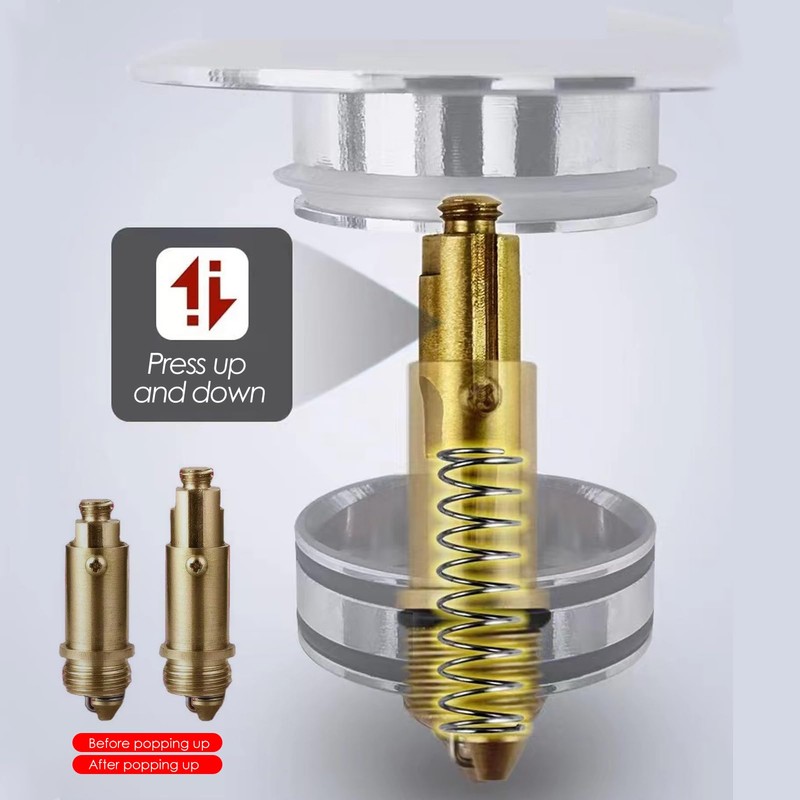 2 x Pop Up Click Clack Brass Bath Drain Spring