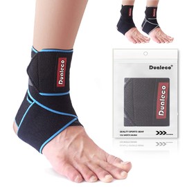 Dualeco Ankle Bandage, Adjustable Bandage Ankle for Achilles Tendon/Plantar Fasciitis, Foot Bandage Ankle / Metatarsal Ankle Brace Right/Left