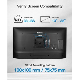 Pipishell Full Motion TV Wall Mount Brackets Swivel Tilts Articulating Extension for 13-32 Inches LED LCD Flat Curved Screen TVs Monitors, Single Stud for Corner Max VESA 100x100mm