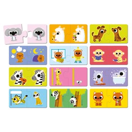 Janod - Opposites Puzzle - 12 Cardboard 2-Piece Puzzles - Educational Game - Fine Motor Skills and Concentration - FSC Product and Vegetable Inks - Made in France - Ages 2 + - J02627