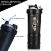650ML Botella para proteina de coctelera,con almacenamiento de giro y