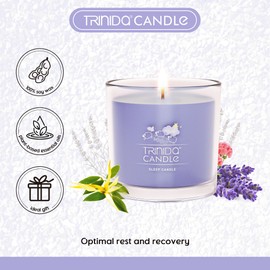 TRINIDa Scented Candles for Women, 3 Sleep Candles for Home Scented with 6.3Oz, Soy Candles for Men with Lavender, Geranium & Ylang Ylang, Perfect for Sleeping & Relaxing (+5 Series Options)