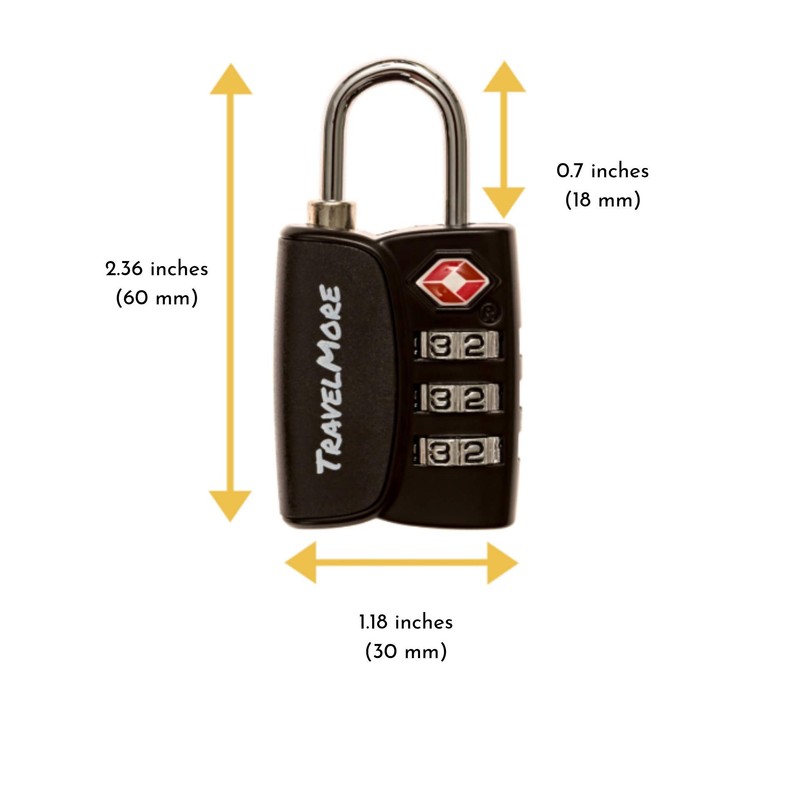 6-Pack TSA Approved 3-Digit Luggage Locks with Open Alert Indicator