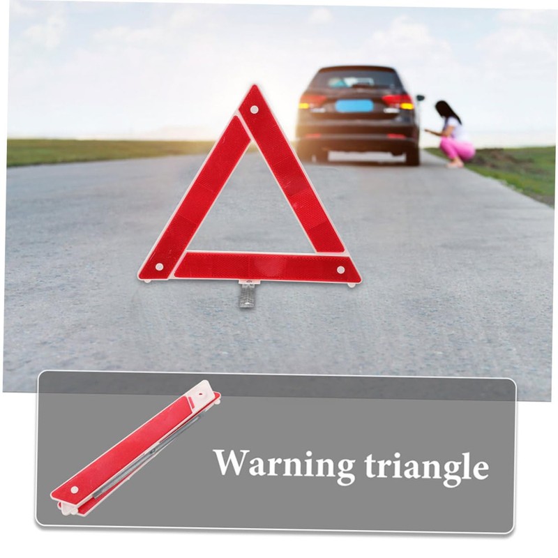 iplusmile 2pcs Foldable Reflective Triangles for Vehicles Weather Resistant Roadside