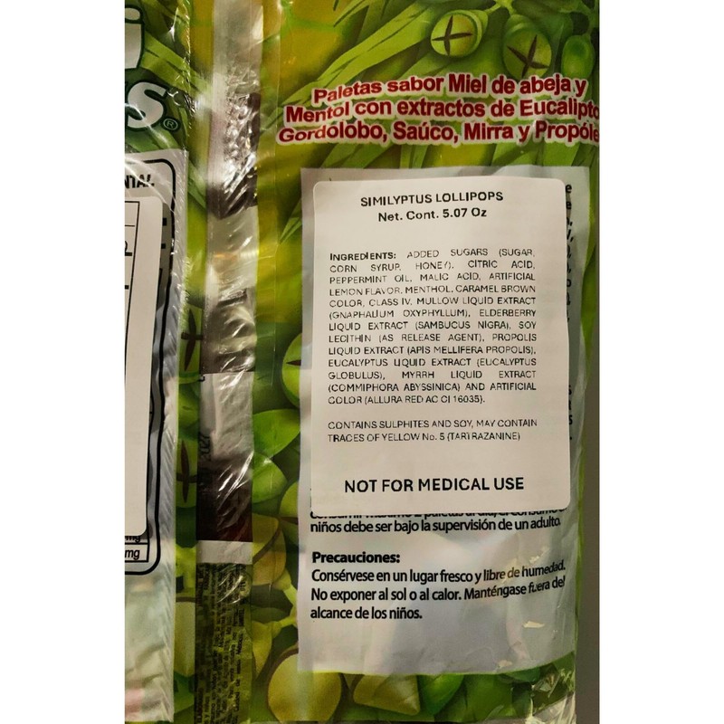 Similyptus Lollipops – Menthol, Honey & Eucalyptus with Propolis –