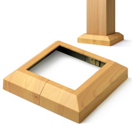 AJOVW 1 Pack (5.5“ Post/8.7” Base) 6x6 Southern Pine Woodgrain Aluminum Post Base Set, Split Deck Post Skirt for Porches, Gazebos, Decks and More. Actual 5.5” Post (Southern Pine Woodgrain)