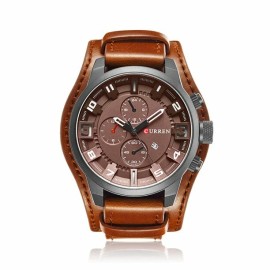 CURREN 8225 Quartz Fashion Watch Leather Strap Analog Display - 1