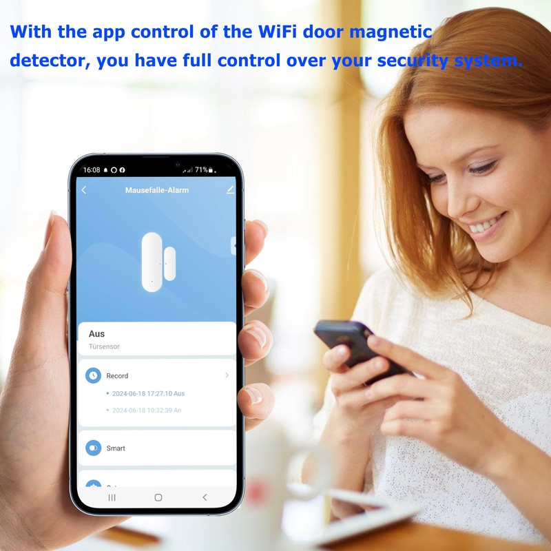 GOEDCH Set of 2 WiFi Door Sensor Detector Smarter: Window