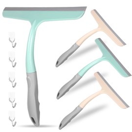 Cabilock 4 Uds. Escurridores de Ventana Limpiaparabrisas para Mampara de Ducha Kit de Limpieza de Ventanas de Vidrio con Ganchos Colgantes para Espejo Piso Vidrio Puerta de Baño Ventana