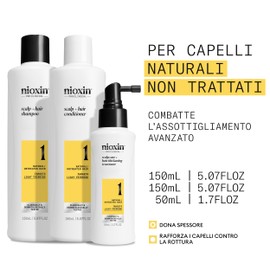 Nioxin Sistema 1 Scalp + Hair Thickening Kit Trifasico - Kit für leichtes Ausdünnen