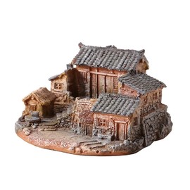 Micro Village Houses, Miniature Gardening Landscape Micro Village Stone Houses for Fairy Garden Decoration.