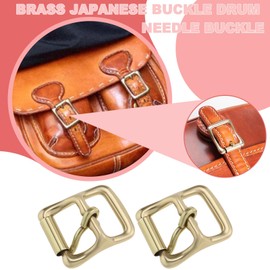 The Lord of the Tools Pack of 2 hobble roller buckles made of solid brass, 20 mm, square buckles, belt strap buckles, replacement for belt straps, boots, bags and DIY leather crafts