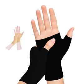 1 Paar Kupfer Handgelenkbandage, Handgelenk Bandagen für Männer und Damen, Nachtunterstützung Bandage Handgelenk für Linderung von Karpaltunnel, Arthritis und Anderen Schmerzen (Schwarz, S)