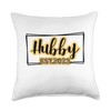 Hubby Est 2023 Just Married Honeymoon Husband Wedding Couple Throw
