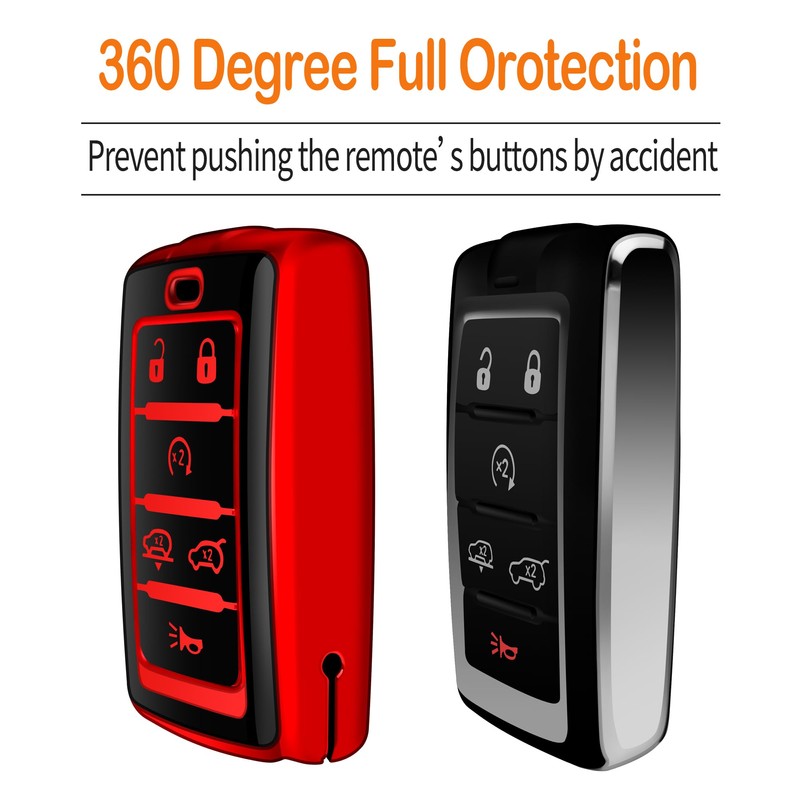 Sindeda for Jeep Key Fob Cover with Keychain Soft Full