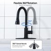 GAGALIFE Matte Black Kitchen Faucets with Pull Down Sprayer -