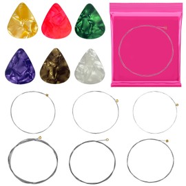Bdfgh 6Pcs Electric Guitar Strings, Super Slinky Guitar Strings Acoustic Guitar Strings for 9-42 Gauge, Nickel Wound Guitar & Gear Accessories, Steel Ball Quality Guitar Pick Plectrum Tuning