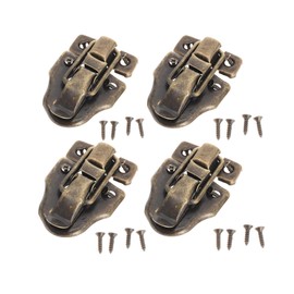 dophee 4Pcs Retro Style Box Toggle Latch Catch, Antique Iron Duckbilled Hasp for Jewellery Box Gift Wooden Case Chest Suitcase Trunk Ordinary Box Crafts, 1.61" x 2.32"
