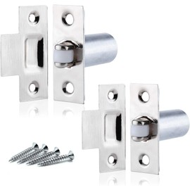Adjustable Roller Catch Polished Chrome Roller Ball Door Latch Cupboard Fasteners Cabinet Door Latch Roller Catch for Closet Catch Hardware Roller Cabinet Catch Pack of 2.