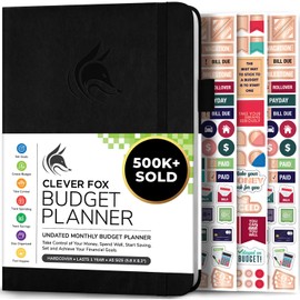 Clever Fox Budget Planner - Expense Tracker Notebook. Monthly Budgeting Organizer, Finance Logbook & Accounts Book, Bill Tracker, A5 (Black)