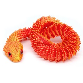 3D Printed Snake for Party Favor, Cool Gold Snake Figurine for Birthday Gift