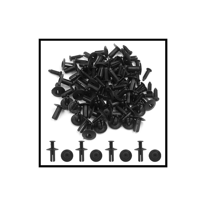 Hihaha 50 Pcs 8mm Hole Plastic Rivets Fastener Fender Bumper