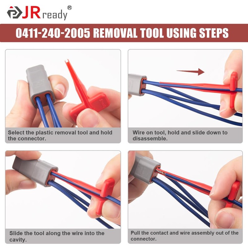 JRready ST5327 Deutsch Pin Removal Tool Kit for 4#8#12#16#20# Solid/Stamped