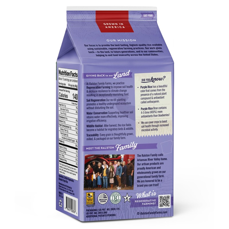 Ralston Family Farms Purple Rice, 16 oz Carton: 6 Pack,