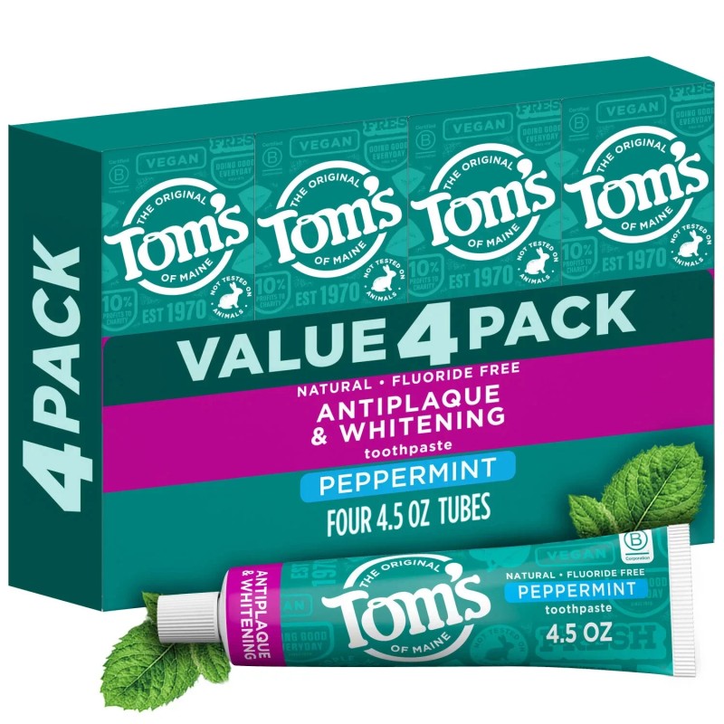 Tom's of Maine Fluoride-Free Antiplaque & Whitening Toothpaste 4.5 oz