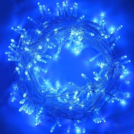 MYGOTO 100 LED String Lights, 33FT Long with 8 Modes Plug, Clear Wire, Decorative Extendable Fairy Lights for Bedroom, Kids Room, Party, Wedding, Patio, Christmas, Birthday, Soft and Glow (Blue)