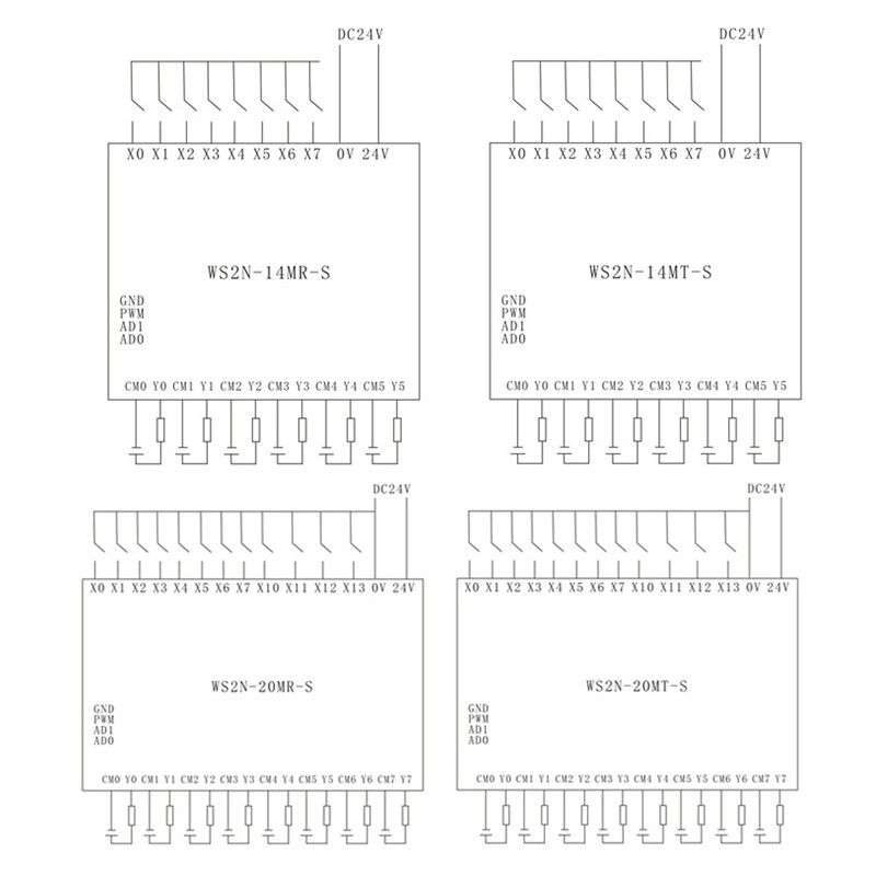 PLC Industrial Control Board Programmable Controller FX1N/2N‑6MR/T/10/14/20MR/T Mainboard