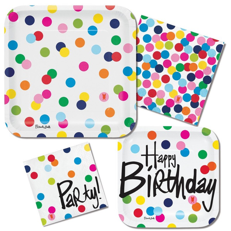 Creative Converting 322129 French Bull Birthday Dots - 9" Square