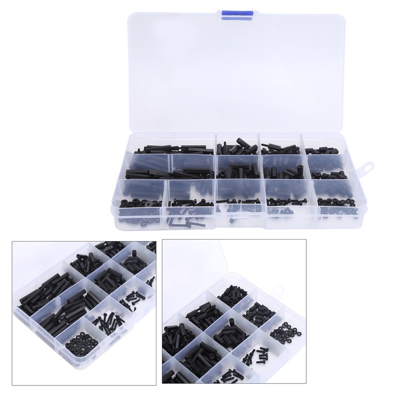 320pcs M2 Nylon Male to Female Hex Spacers Screw Nut