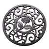 Sharemee Black Cast Iron Teapot Trivet With Rubber Pegs For