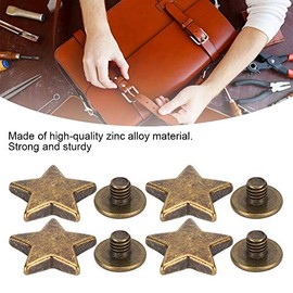 GLOGLOW 50 Juegos de Remaches Estrellados de Aleación de Zinc, 12mm Anticorrosivos, para Decoración y Reparación de Cuero, Tela, Calzado, Bolsos (Color Bronce)