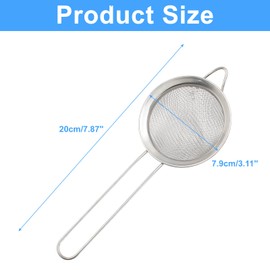 Piutouyar 8cm/3.15" Fine Mesh Strainers, Stainless Steel Kitchen Strainers, Heavy Duty Sieve Fine Mesh Colander Sieve Sifters Metal Colander for Sifting Flour, Pastas, Rice, Fruits, Tea