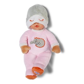 BABY born for babies Sleepy Rose, Soft 30cm Pink Fabric Doll with Soft Touch Romper and Integrated Rattle for Newborn Babies, 837726 Zapf Creation