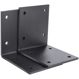 2PCS 6x5'' Heavy Duty Steel Corner Brackets, 0.22'' Thick, Load 300lb, 90 Degree, L Shape Plate, Ideal for Wood 6x6, 8x8 Lumber, in Truss Framing Countertop Fireplace Mantel Support