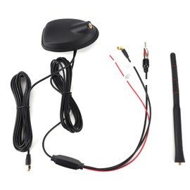 Universal Car Aerial Amplified with GPS and FM for Roof Mounting, Car DAB+GPS+FM Antenna, Active Amplified, Roof Mounting, Default