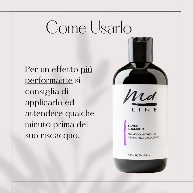 Md LINE Professionelles, violettes Anti-Gelb-Shampoo für Haare, für weiße, graue,