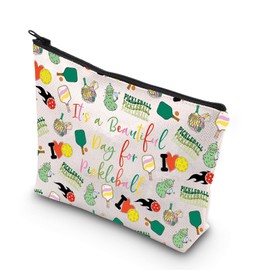 TSOTMO Pickleball Gift It's A Beautiful Day For Pickleball Makeup Bag Pickleball Lover Gift Pickleball Coach Gift (For Pickleball bag)