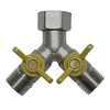 Soytich 3-way Y-splitter with 2 shut-off ball valves, for connecting